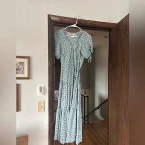 Christy Dawn’s Light Blue Floral Wrap Dress